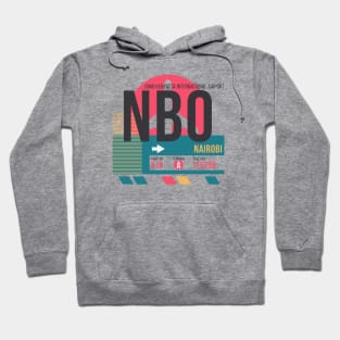 Nairobi (NBO) Airport Code Baggage Tag Hoodie